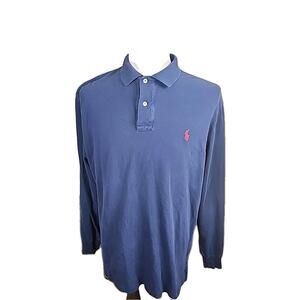 Polo Ralph Lauren Navy Blue Long Sleeve Polo Shirt Men’s Size L
